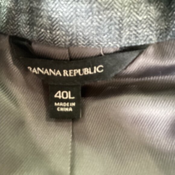 BANANA REPUBLIC 100% Linen Blazer, Men's 40L Grey Slim Fit - Picture 4 of 13